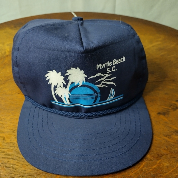 Vintage Myrtle Beach Snapback Hat With Built In Sun Visor South Carolina Fashion - Picture 13 of 15